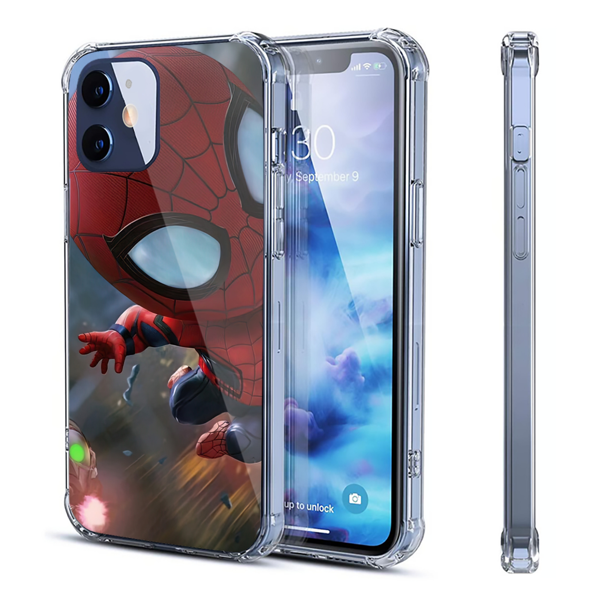 （画像用） Spider Man スパイダーマン 【iPhone 12シリーズ対応】透明スマホケース（クリアソフトケース）